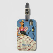 ヴィンテージイタリアトラベル名前をカスタムする ラゲッジタグ (正面縦)