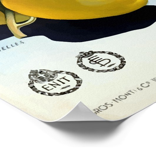 ヴィンテージイタリアレモン旅行 ポスター (角)