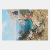 ヴィンテージイタリアンの女性の素朴切り離 ラッピングペーパーシート (正面)