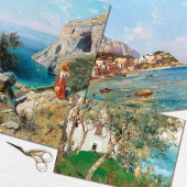 ヴィンテージイタリアンの女性の素朴切り離 ラッピングペーパーシート