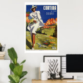 ヴィンテージイタリアンアルプスコルティナ ポスター (ホームオフィス)