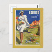 ヴィンテージイタリアンアルプスコルティナ ポストカード (正面/裏面)