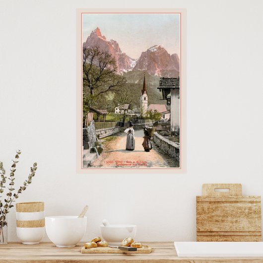 ヴィンテージイタリアンアルプス:マウンテンビレッジ ポスター (キッチン)