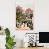 ヴィンテージイタリアンアルプス：マウンテンビレッジ ポスター (ホームオフィス)