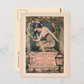 ヴィンテージイタリアンアールヌーボーガス照明ad ポストカード (正面/裏面)