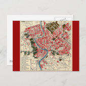 ヴィンテージイタリアンイタリアローママップオブローマ ポストカード (正面/裏面)