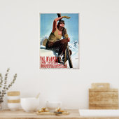 ヴィンテージイタリアンウィンタースポーツスキー旅行広告 ポスター (キッチン)