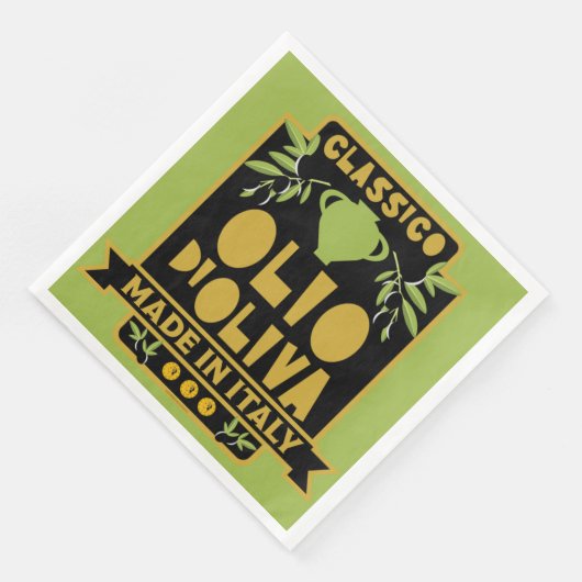 ヴィンテージイタリアンオリーブ油エプロンナプキン (コーナー)