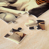 ヴィンテージイタリアングレイハウンドイラストレーション ジグソーパズル (側面)