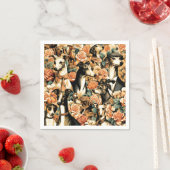 ヴィンテージイタリアングレイハウンドイラストレーション スタンダードカクテルナプキン (インサイチュ)