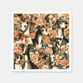 ヴィンテージイタリアングレイハウンドイラストレーション スタンダードカクテルナプキン (正面)