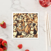 ヴィンテージイタリアングレイハウンドイラストレーション スタンダードカクテルナプキン (インサイチュ)