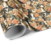 ヴィンテージイタリアングレイハウンドイラストレーション ラッピングペーパー (ロールコーナー)