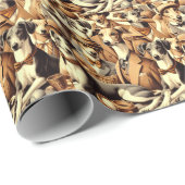 ヴィンテージイタリアングレイハウンドイラストレーション ラッピングペーパー (ロールコーナー)