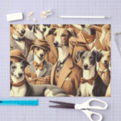 ヴィンテージイタリアングレイハウンドイラストレーション 薄葉紙 (クラフト)