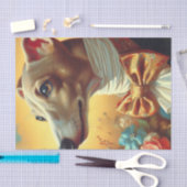 ヴィンテージイタリアングレイハウンド絵を描ドッグ 薄葉紙 (クラフト)