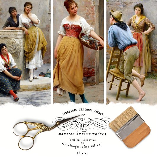 ヴィンテージイタリアンデカップラッピング紙 ラッピングペーパーシート