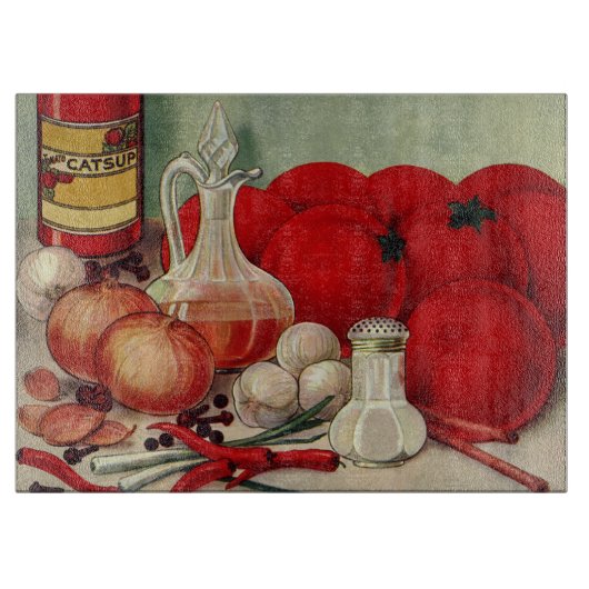 ヴィンテージイタリアントマトオニオンピーパーズキャサップ カッティングボード (正面)