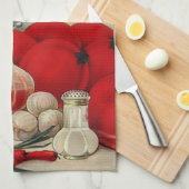 ヴィンテージイタリアントマトオニオンピーパーズキャサップ キッチンタオル (四つ折り)