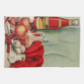 ヴィンテージイタリアントマトオニオンピーパーズキャサップ キッチンタオル (横)