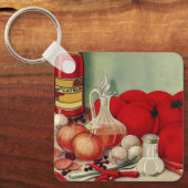 ヴィンテージイタリアントマトオニオンピーパーズキャサップ キーホルダー (正面)