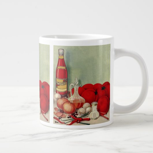 ヴィンテージイタリアントマトオニオンピーパーズキャサップ ジャンボコーヒーマグカップ (右)