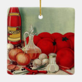 ヴィンテージイタリアントマトオニオンピーパーズキャサップ セラミックオーナメント (裏面)