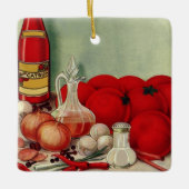 ヴィンテージイタリアントマトオニオンピーパーズキャサップ セラミックオーナメント (正面)
