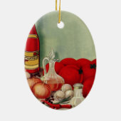 ヴィンテージイタリアントマトオニオンピーパーズキャサップ セラミックオーナメント (裏面)