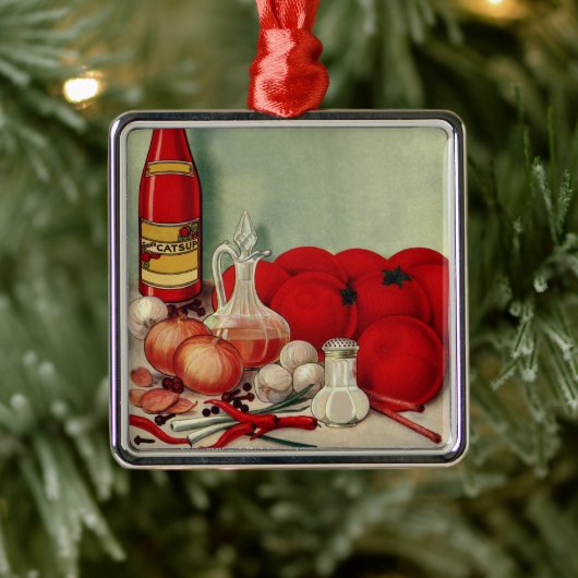 ヴィンテージイタリアントマトオニオンピーパーズキャサップ メタルオーナメント (ツリー)