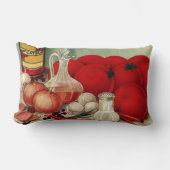 ヴィンテージイタリアントマトオニオンピーパーズキャサップ ランバークッション (正面)