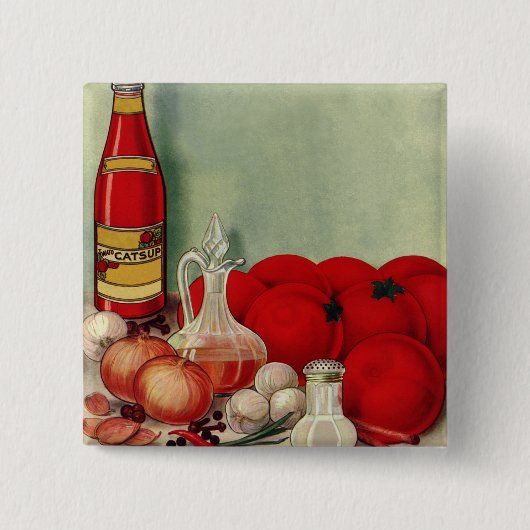 ヴィンテージイタリアントマトオニオンピーパーズキャサップ 缶バッジ (正面)