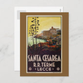 ヴィンテージイタリアントラベルサンタチェザーエリアテルメレチェ シーズンポストカード (正面/裏面)