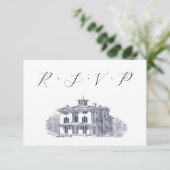 ヴィンテージイタリアンビライラストレーション結婚ズ 出欠カード (スタンド正面)