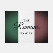 ヴィンテージイタリアンフカスタムァミリ名のフラグ ドアマット (正面)