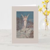 ヴィンテージイタリアンブオンナタレエンジェルクリスマスカード カード (黄色い花)