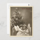 ヴィンテージイタリアンブオンナターレメリークリスマスエンジェルス ポストカード (正面/裏面)