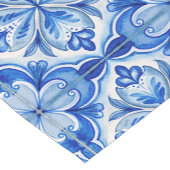 ヴィンテージイタリアンブルーのマイオリカタイル ショートテーブルランナー (コーナー)