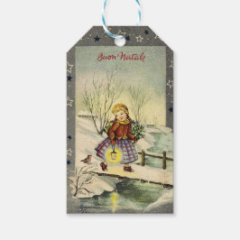ヴィンテージイタリアンメリークリスマスブオンナターレガール ギフトタグ