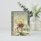 ヴィンテージイタリアンメリークリスマスブオンナターレガール シーズンポストカード (スタンド正面)