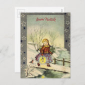 ヴィンテージイタリアンメリークリスマスブオンナターレガール シーズンポストカード (正面/裏面)