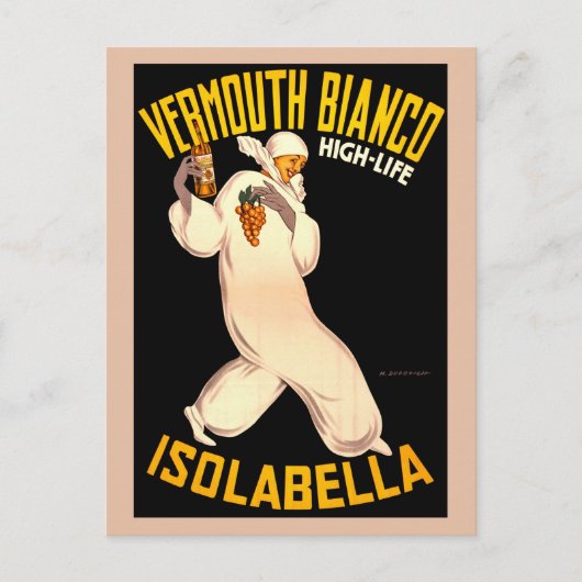 ヴィンテージイタリアンレトロ広告口 ポストカード (正面)