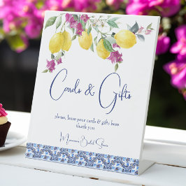 ヴィンテージイタリアンレモンbougainvilleaギフトサイン 台座サイン