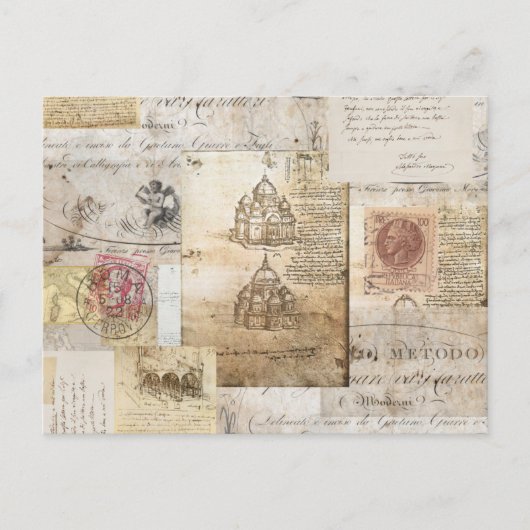 ヴィンテージイタリアンローマ大聖堂はがき ポストカード (正面)