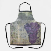 ヴィンテージイタリアンワインと紫ブドウ エプロン (正面)
