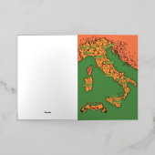 ヴィンテージイタリアン地図 箔グリーティングカード (外側レイダウン)