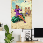 ヴィンテージイタリアン女 ポスター (ホームオフィス)