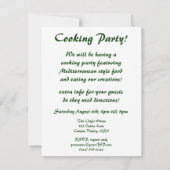 ヴィンテージイタリアン料理パーティー招待状 招待状 (裏面)