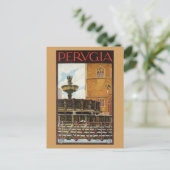 ヴィンテージイタリアン旅行とペルージャ ポストカード (スタンド正面)