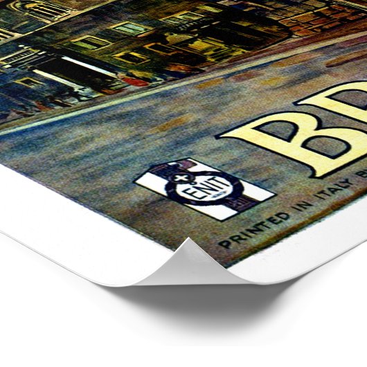 ヴィンテージイタリアン旅行ポスターブレシア ポスター (角)